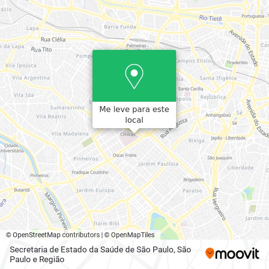 Secretaria de Estado da Saúde de São Paulo mapa