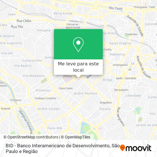 BID - Banco Interamericano de Desenvolvimento mapa