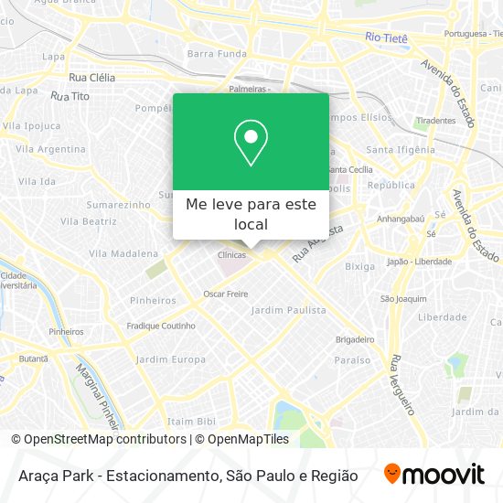 Araça Park - Estacionamento mapa