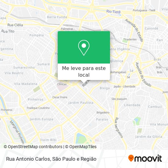 Rua Antonio Carlos mapa