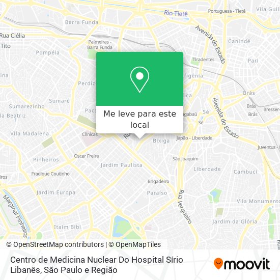 Centro de Medicina Nuclear Do Hospital Sírio Libanês mapa