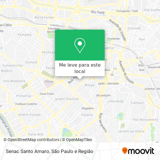 Senac Santo Amaro mapa