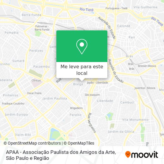 APAA - Associação Paulista dos Amigos da Arte mapa