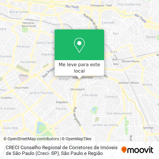 CRECI Conselho Regional de Corretores de Imóveis de São Paulo (Creci- SP) mapa