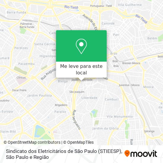Sindicato dos Eletricitários de São Paulo (STIEESP) mapa