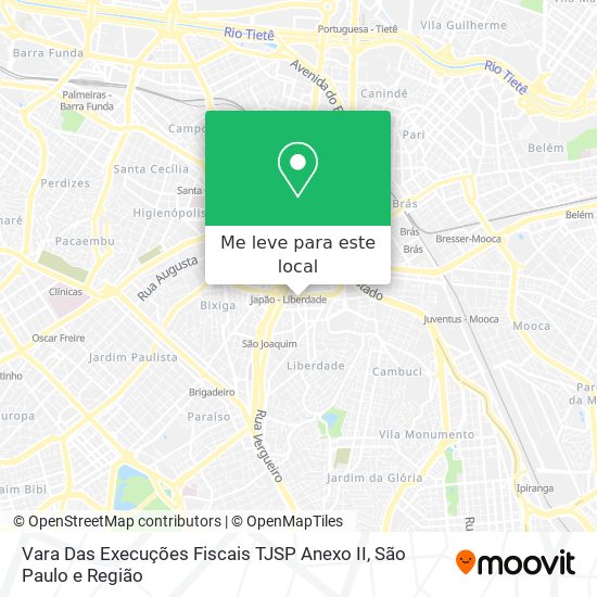 Vara Das Execuções Fiscais TJSP Anexo II mapa