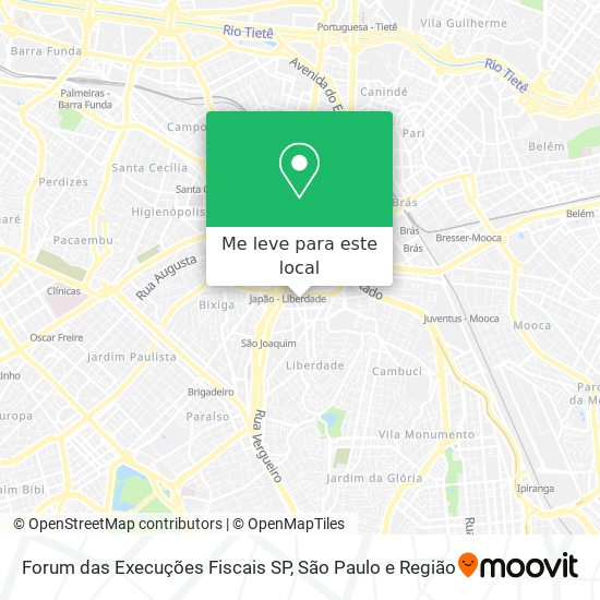 Forum das Execuções Fiscais SP mapa