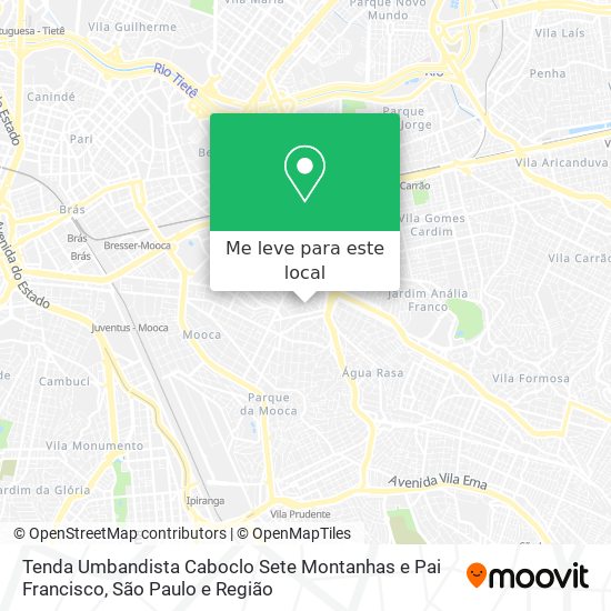 Tenda Umbandista Caboclo Sete Montanhas e Pai Francisco mapa