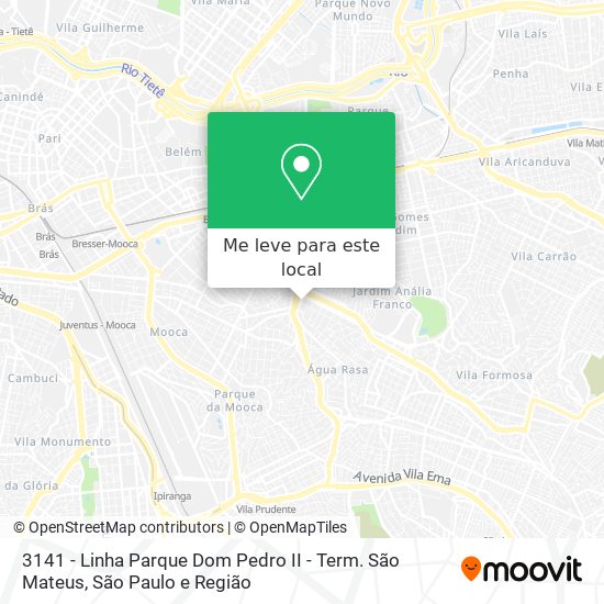 3141 - Linha Parque Dom Pedro II - Term. São Mateus mapa