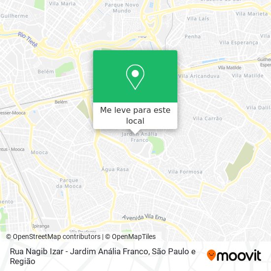 Rua Nagib Izar - Jardim Anália Franco mapa