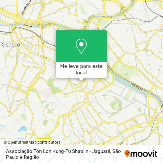 Associação Ton Lon Kung-Fu Shaolin - Jaguaré mapa