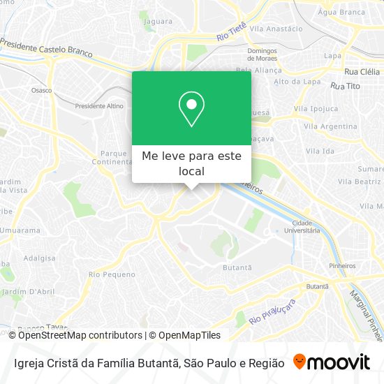 Igreja Cristã da Família Butantã mapa