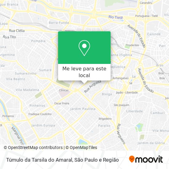 Túmulo da Tarsila do Amaral mapa