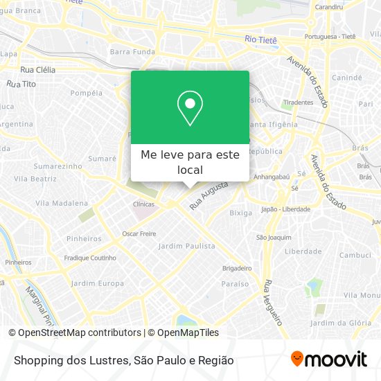 Shopping dos Lustres mapa