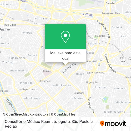 Consultório Médico Reumatologista mapa