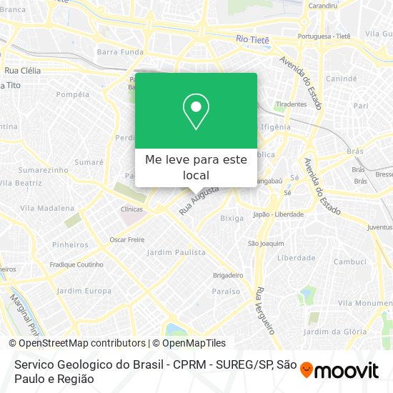 Servico Geologico do Brasil - CPRM - SUREG / SP mapa