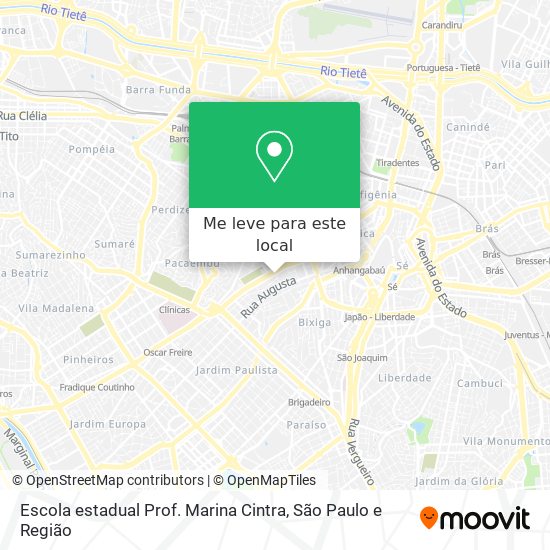 Escola estadual Prof. Marina Cintra mapa