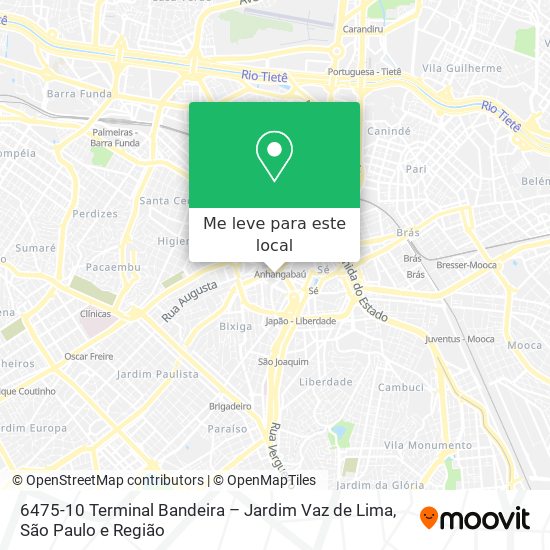 6475-10 Terminal Bandeira – Jardim Vaz de Lima mapa