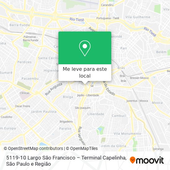 5119-10 Largo São Francisco – Terminal Capelinha mapa