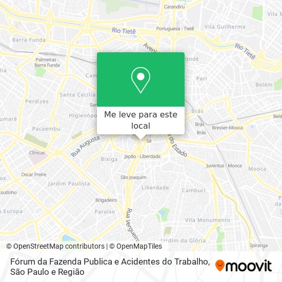 Fórum da Fazenda Publica e Acidentes do Trabalho mapa