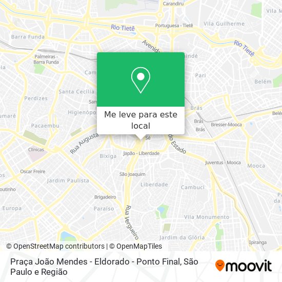 Praça João Mendes - Eldorado - Ponto Final mapa
