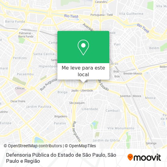 Defensoria Pública do Estado de São Paulo mapa