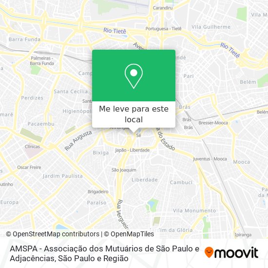 AMSPA - Associação dos Mutuários de São Paulo e Adjacências mapa