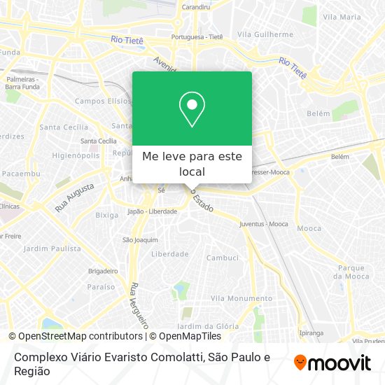 Complexo Viário Evaristo Comolatti mapa
