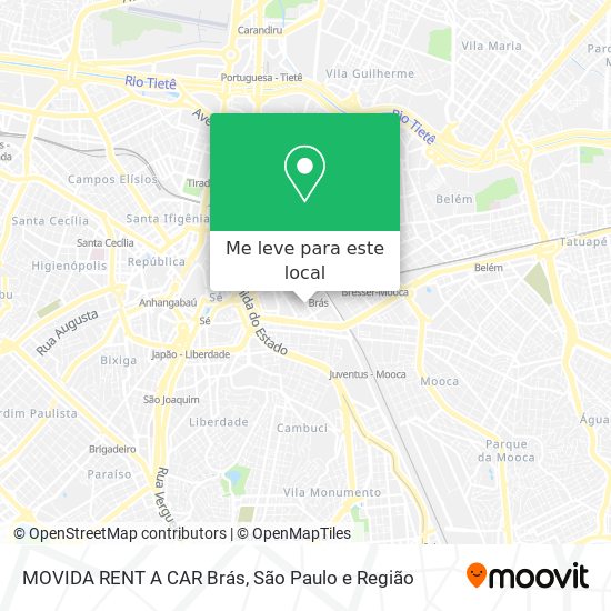 MOVIDA RENT A CAR Brás mapa