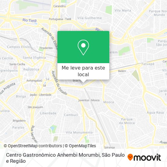 Centro Gastronômico Anhembi Morumbi mapa