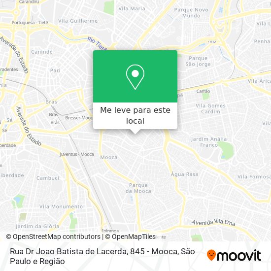 Rua Dr Joao Batista de Lacerda, 845 - Mooca mapa