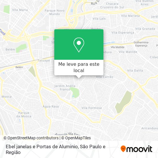 Ebel janelas e Portas de Aluminio mapa