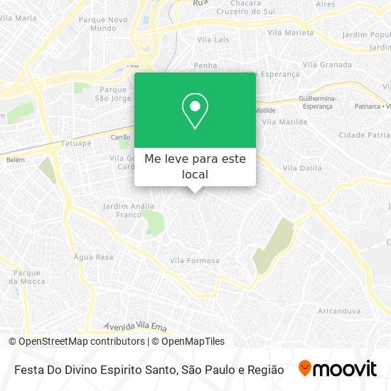 Festa Do Divino Espirito Santo mapa