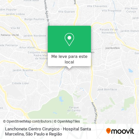 Lanchonete Centro Cirurgico - Hospital Santa Marcelina mapa