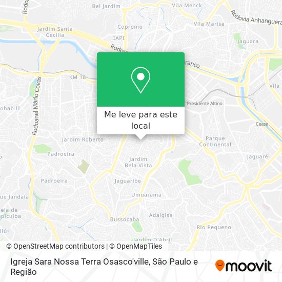 Igreja Sara Nossa Terra Osasco'ville mapa