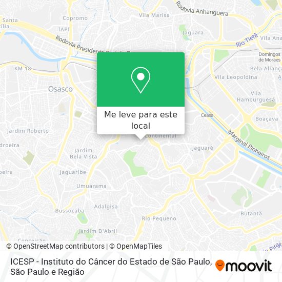 ICESP - Instituto do Câncer do Estado de São Paulo mapa