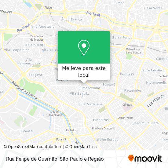 Rua Felipe de Gusmão mapa