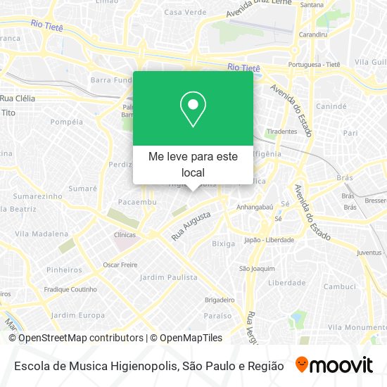 Escola de Musica Higienopolis mapa