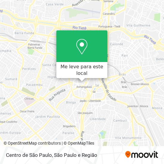 Centro de São Paulo mapa