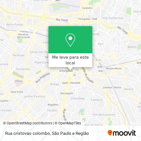 Rua cristovao colombo mapa