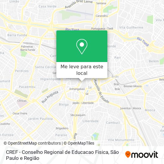 CREF - Conselho Regional de Educacao Fisica mapa