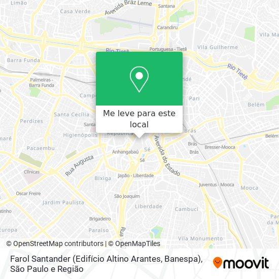 Farol Santander (Edifício Altino Arantes, Banespa) mapa