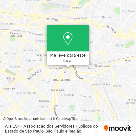 AFPESP - Associação dos Servidores Publicos do Estado de São Paulo mapa