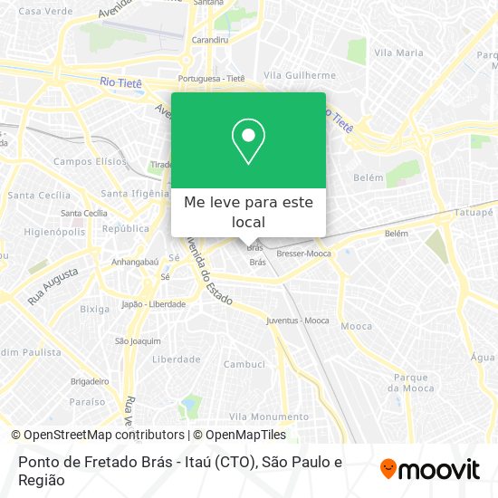 Ponto de Fretado Brás - Itaú (CTO) mapa