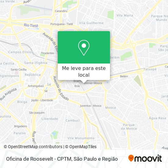 Oficina de Roosevelt - CPTM mapa