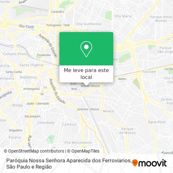 Paróquia Nossa Senhora Aparecida dos Ferroviarios mapa