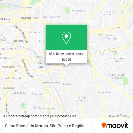 Clube Escola da Mooca mapa