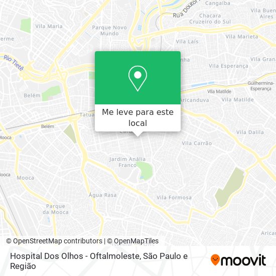 Hospital Dos Olhos - Oftalmoleste mapa