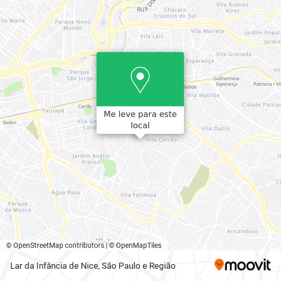 Lar da Infância de Nice mapa