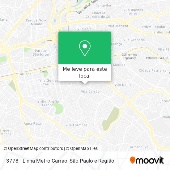 3778 - Linha Metro Carrao mapa